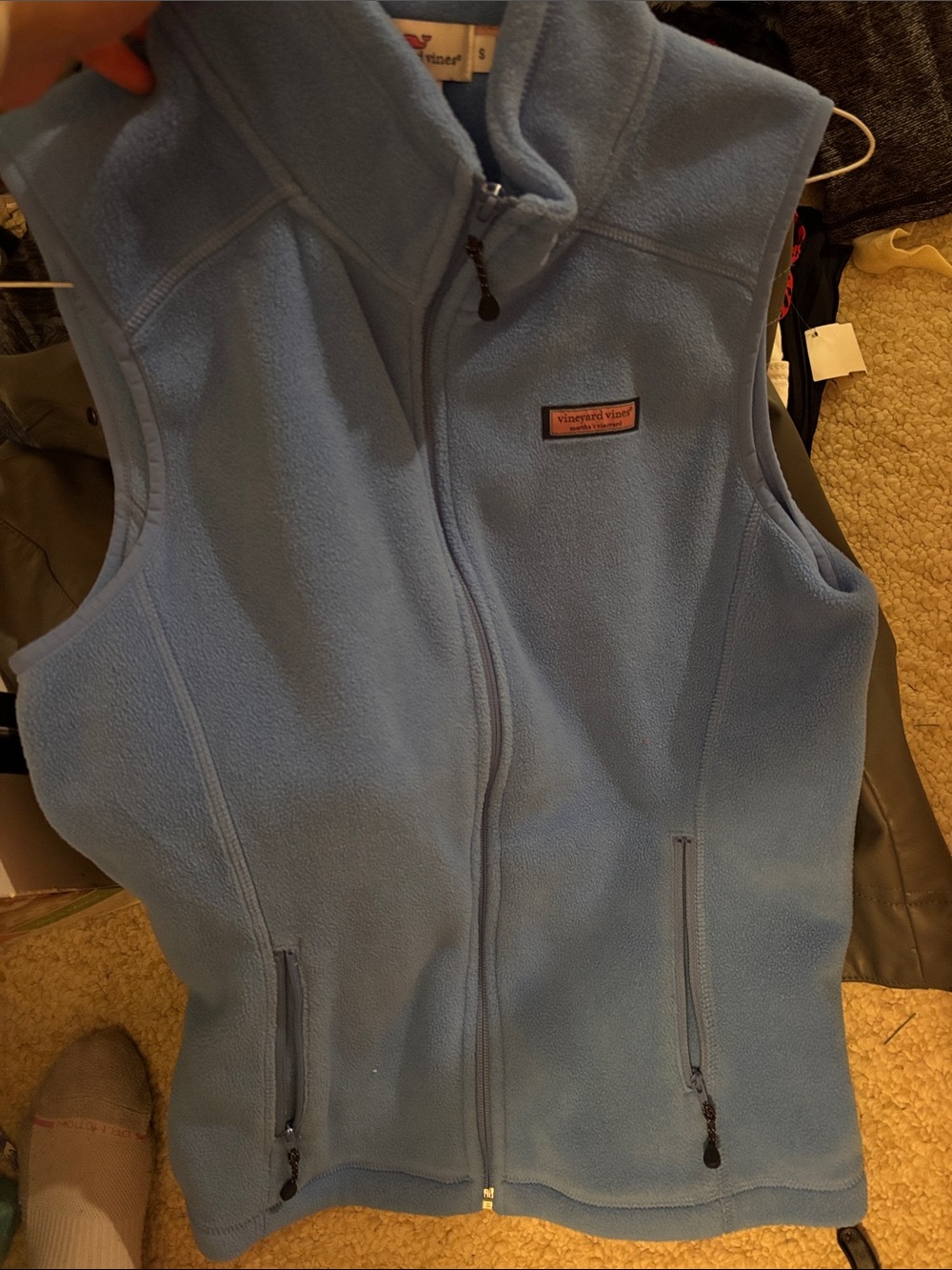 Vineyard Vines Powder Blue Fleece Zip Vest